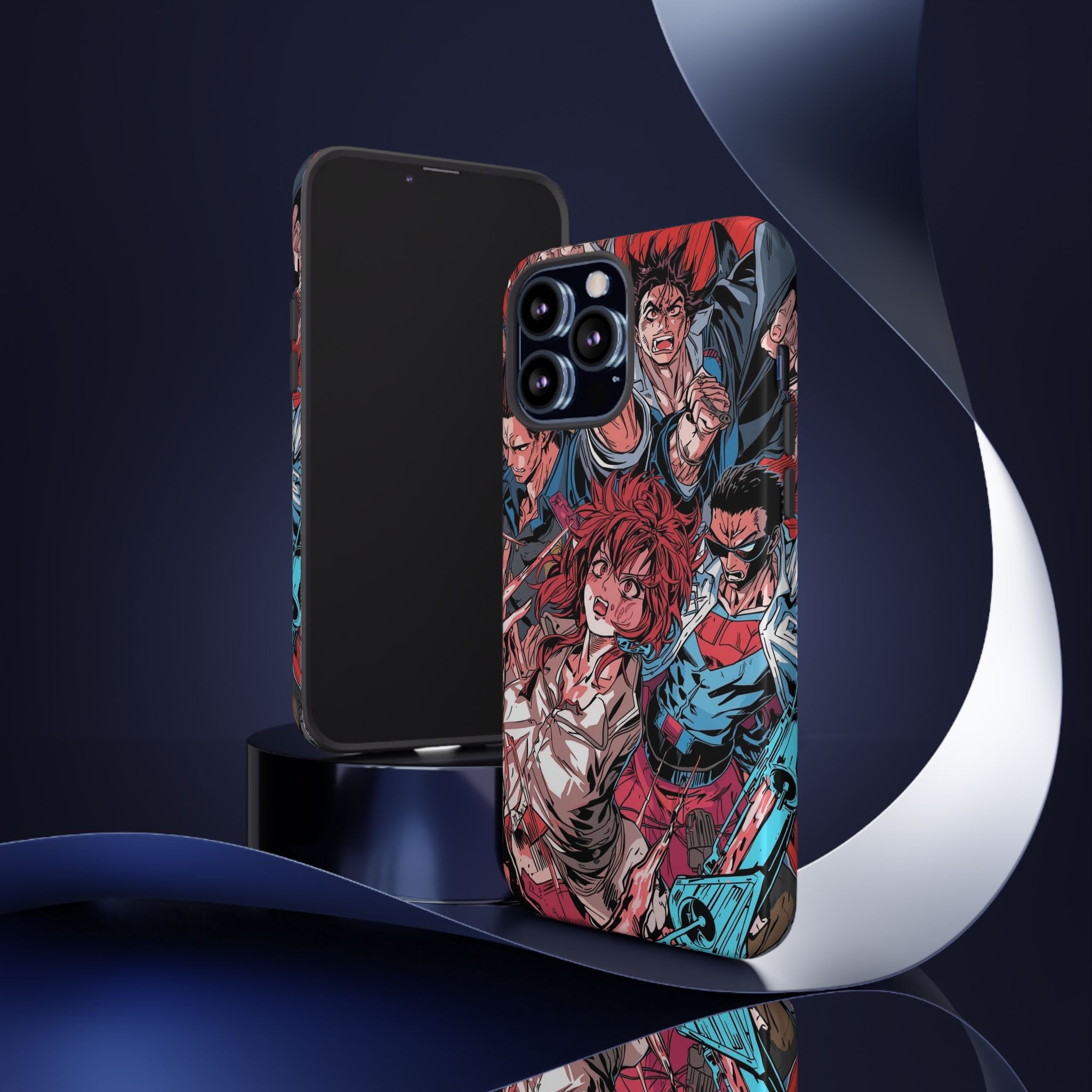 Anime-Inspired Tough Phone Case with Bold Characters