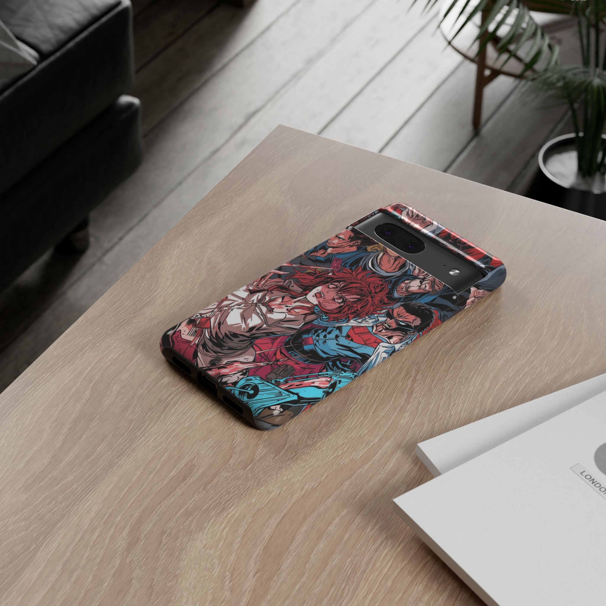 Anime-Inspired Tough Phone Case with Bold Characters