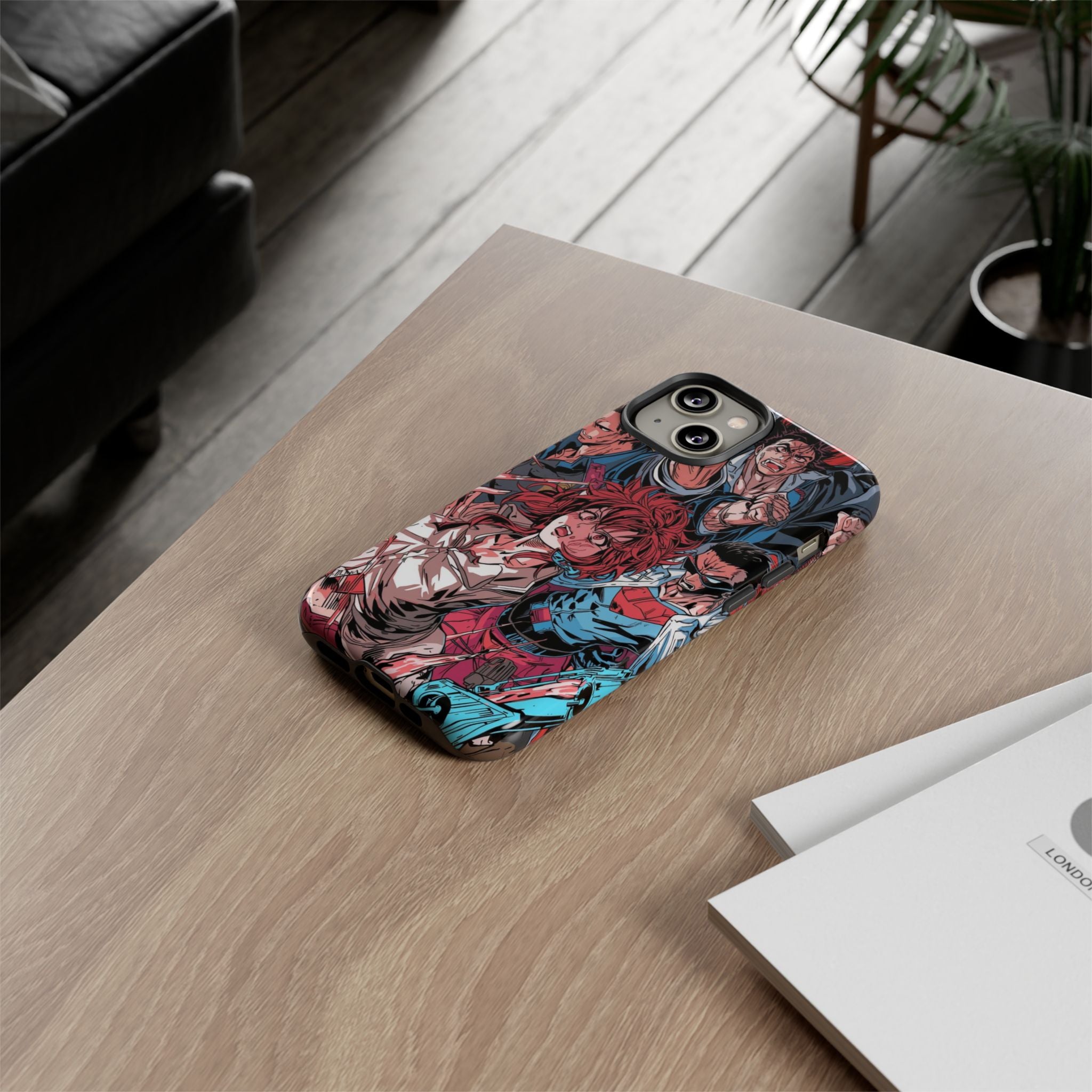Anime-Inspired Tough Phone Case with Bold Characters