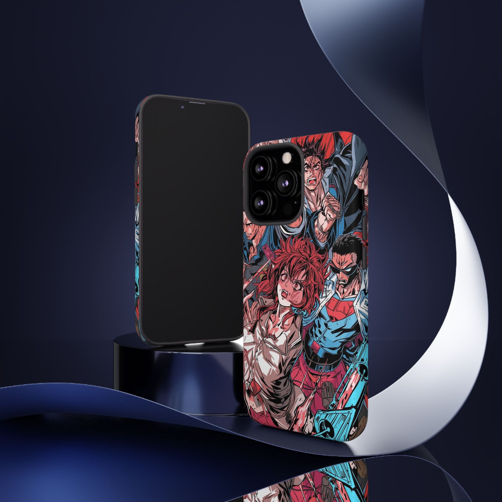 Anime-Inspired Tough Phone Case with Bold Characters