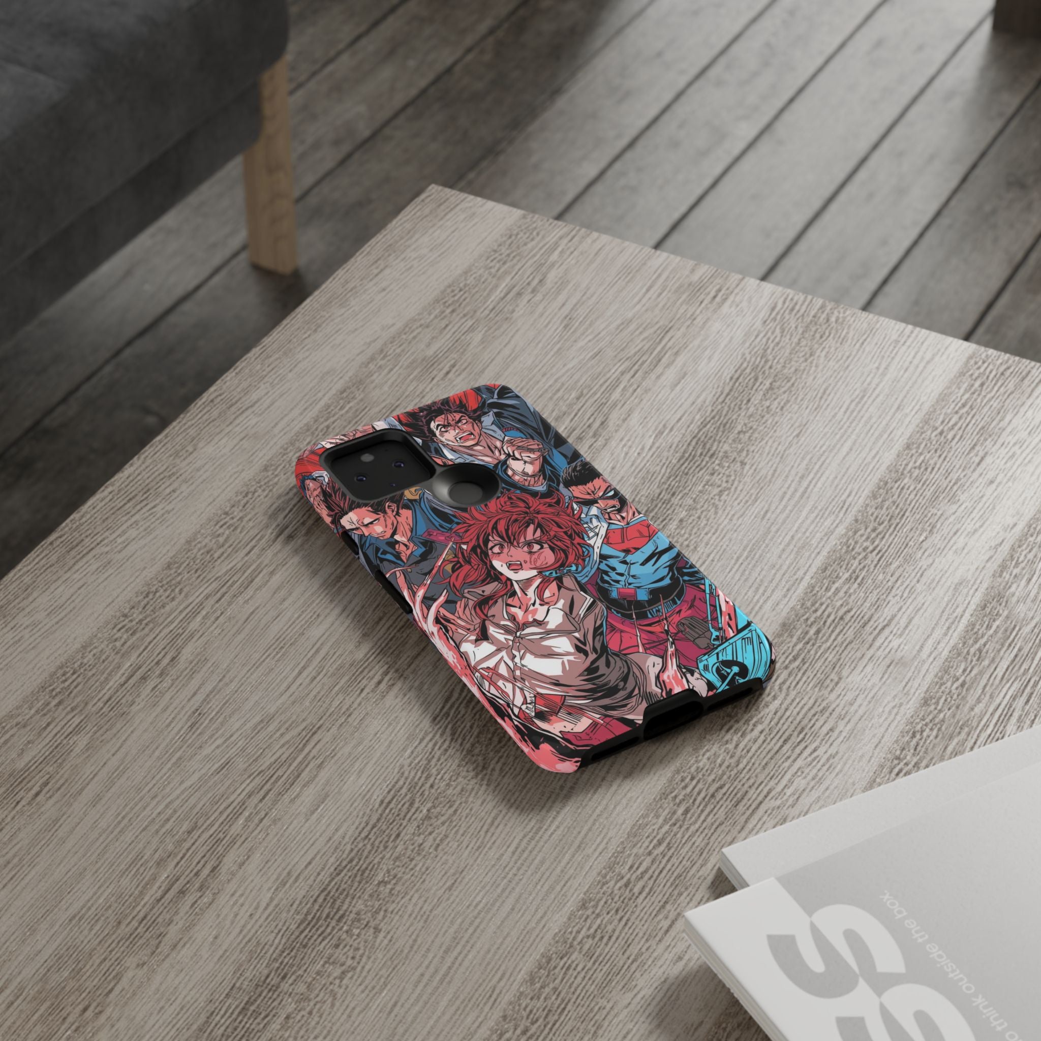Anime-Inspired Tough Phone Case with Bold Characters